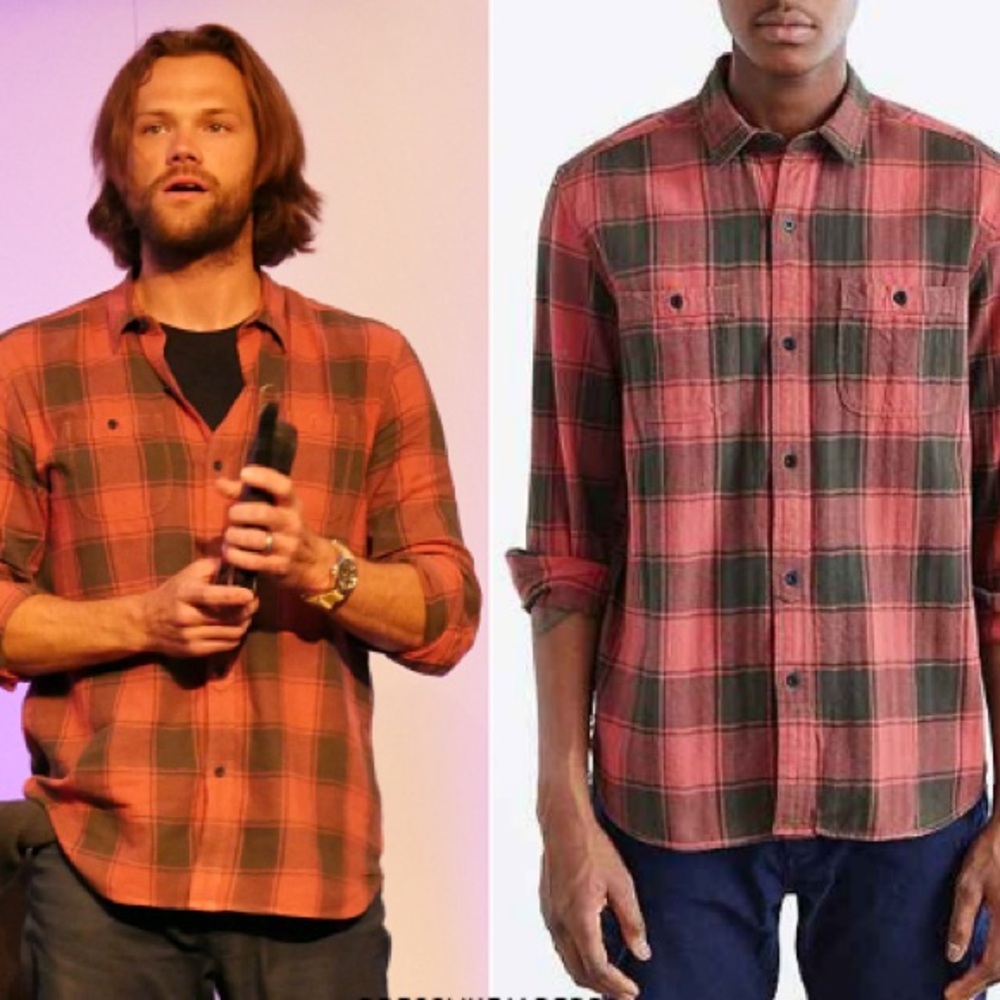 Koto Urban Outfitters men’s red plaid flannel button down shirt sz s NWT